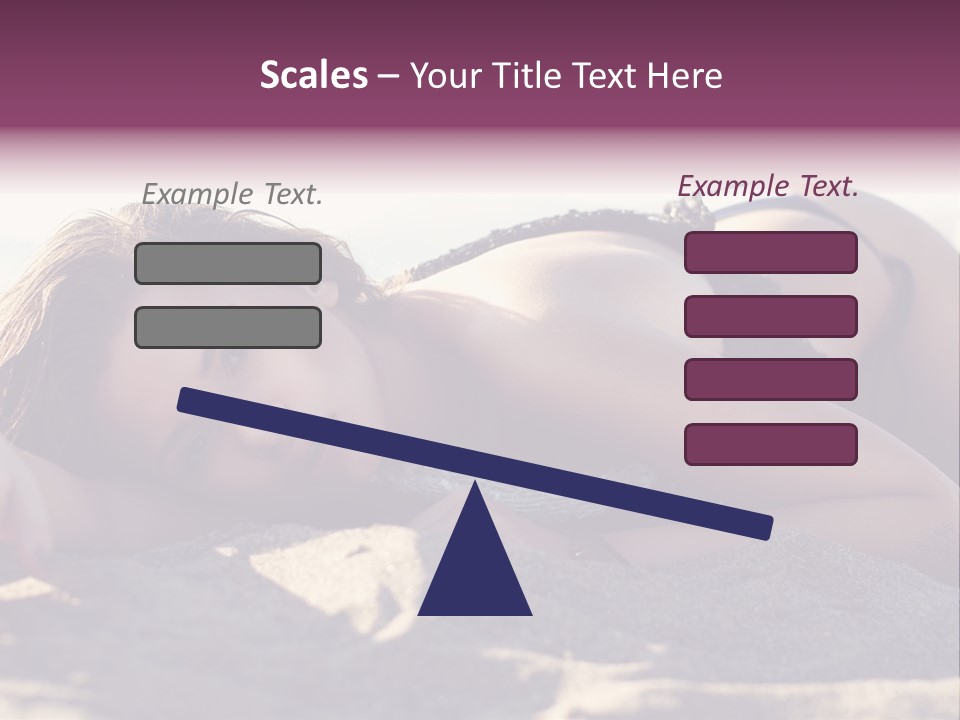 A Woman In A Bikini Laying On The Beach PowerPoint Template