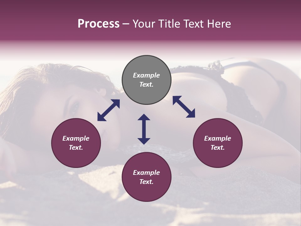 A Woman In A Bikini Laying On The Beach PowerPoint Template