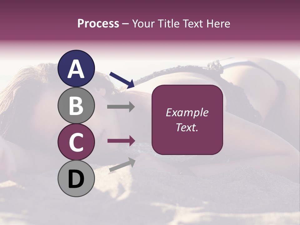 A Woman In A Bikini Laying On The Beach PowerPoint Template