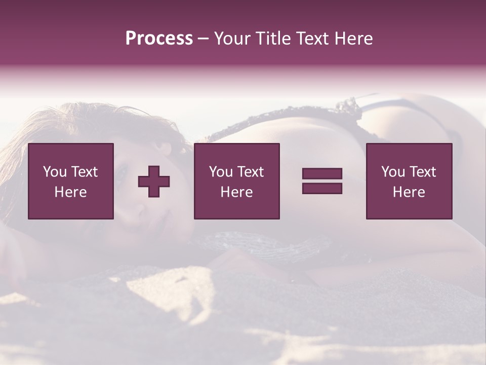 A Woman In A Bikini Laying On The Beach PowerPoint Template