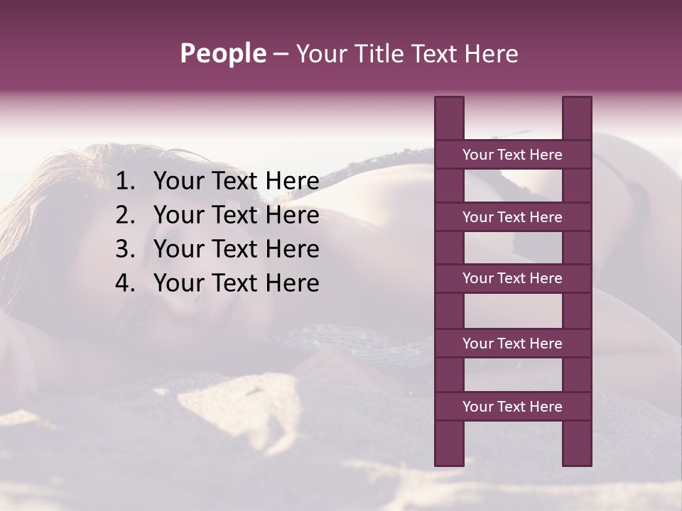 A Woman In A Bikini Laying On The Beach PowerPoint Template