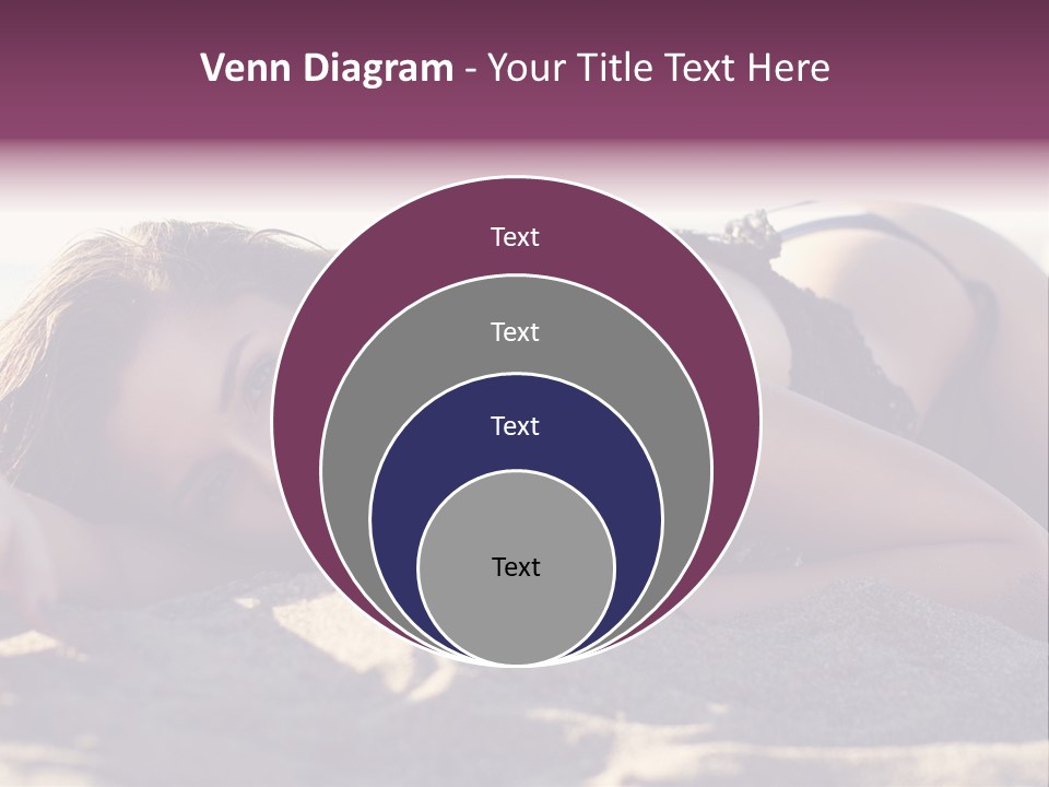 A Woman In A Bikini Laying On The Beach PowerPoint Template