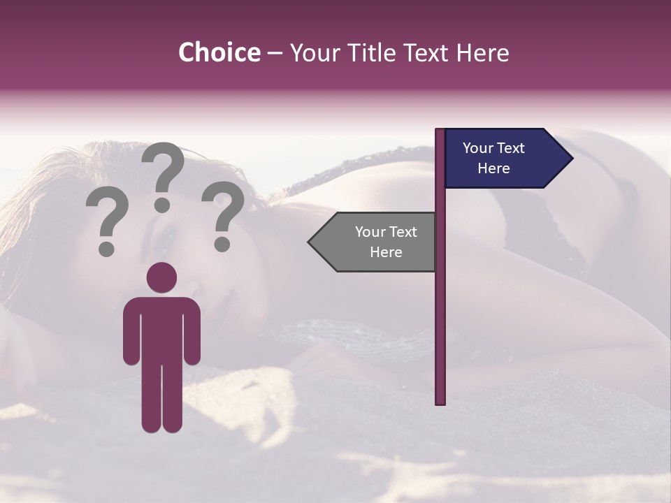 A Woman In A Bikini Laying On The Beach PowerPoint Template
