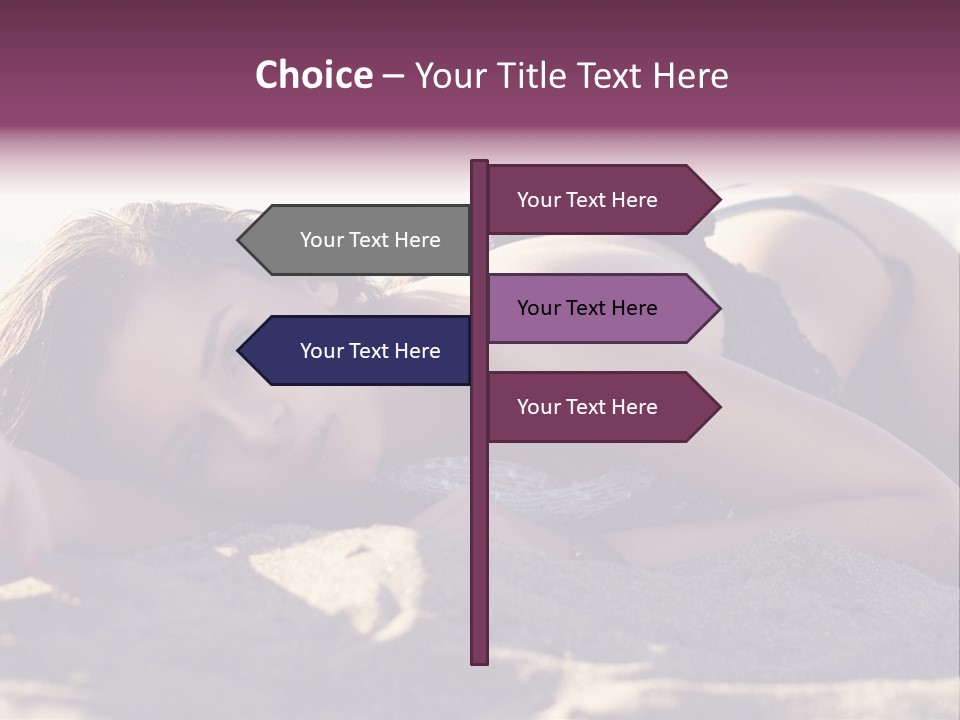 A Woman In A Bikini Laying On The Beach PowerPoint Template
