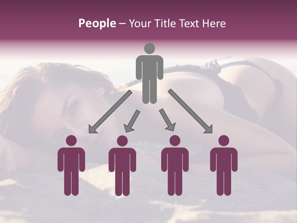 A Woman In A Bikini Laying On The Beach PowerPoint Template