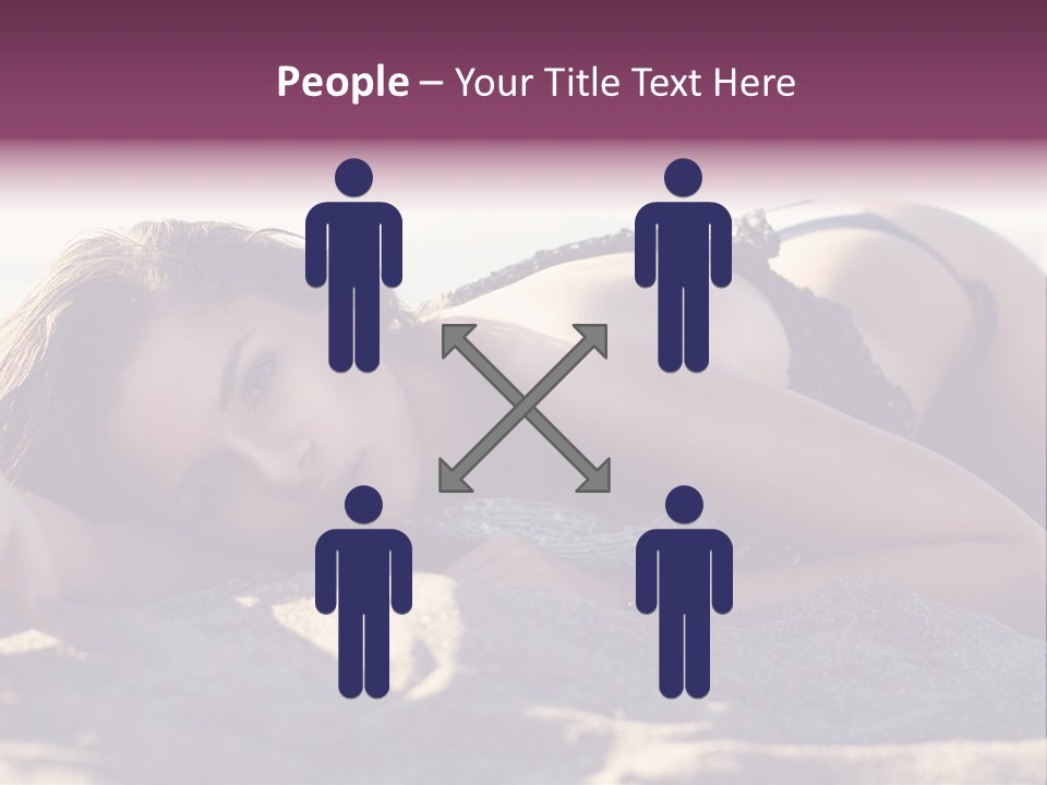 A Woman In A Bikini Laying On The Beach PowerPoint Template