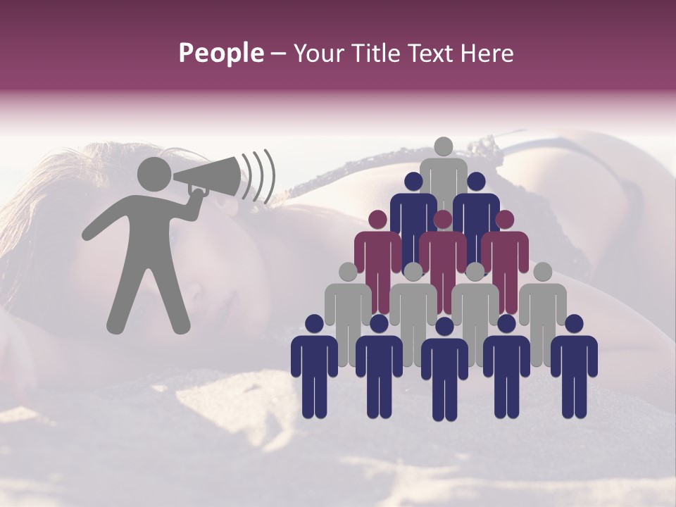 A Woman In A Bikini Laying On The Beach PowerPoint Template