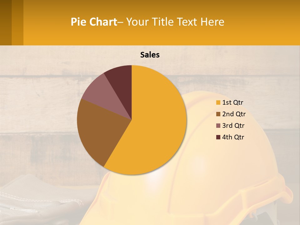 A Yellow Hard Hat Sitting On Top Of A Wooden Table PowerPoint Template