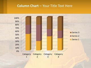 A Yellow Hard Hat Sitting On Top Of A Wooden Table PowerPoint Template