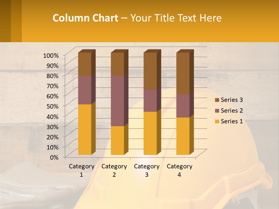 A Yellow Hard Hat Sitting On Top Of A Wooden Table PowerPoint Template