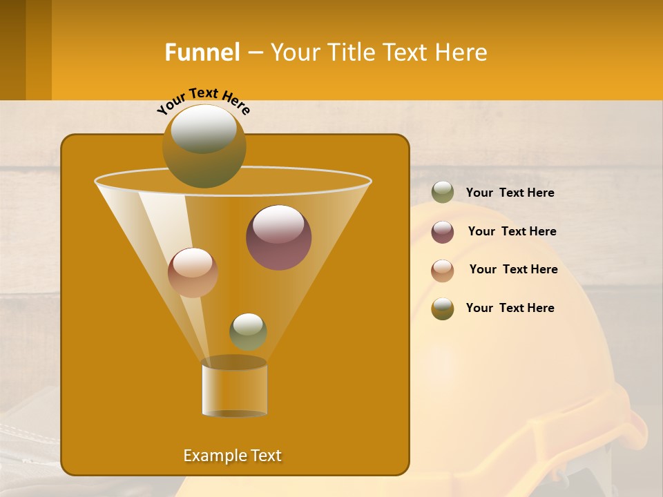 A Yellow Hard Hat Sitting On Top Of A Wooden Table PowerPoint Template