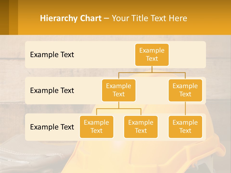 A Yellow Hard Hat Sitting On Top Of A Wooden Table PowerPoint Template