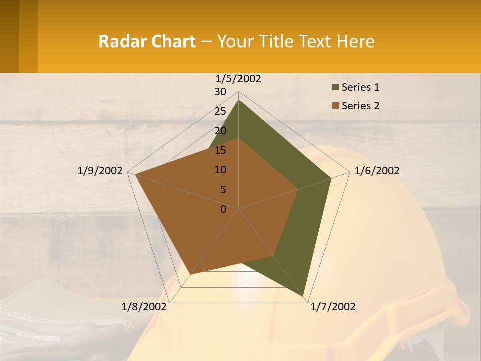 A Yellow Hard Hat Sitting On Top Of A Wooden Table PowerPoint Template