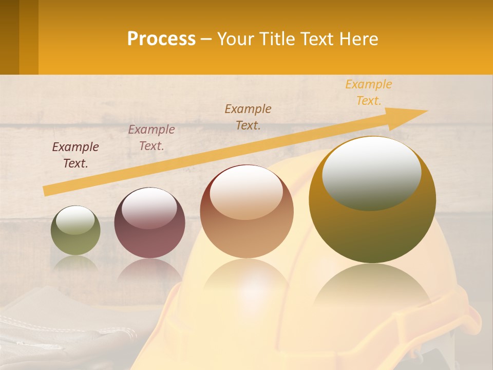 A Yellow Hard Hat Sitting On Top Of A Wooden Table PowerPoint Template
