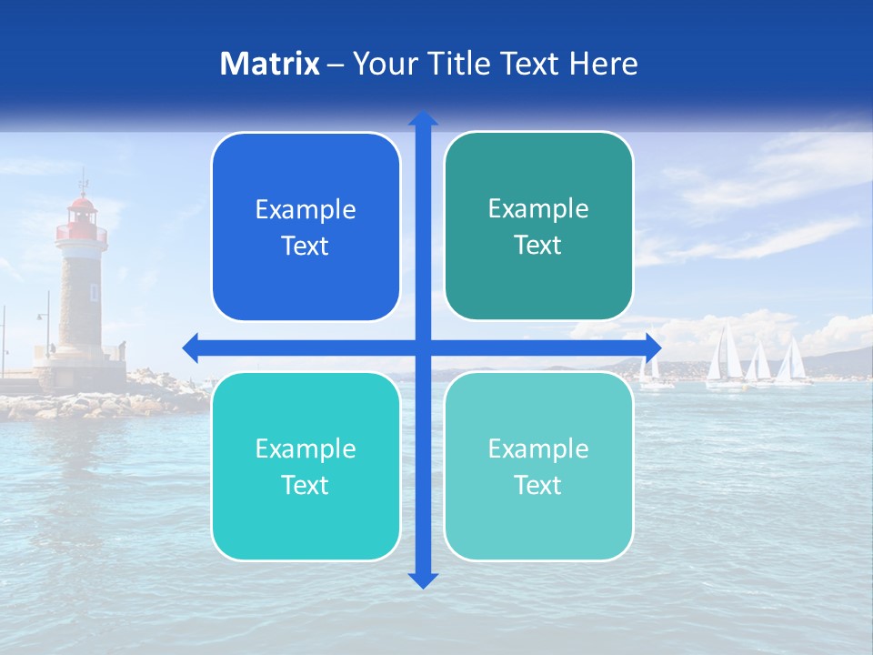 A Lighthouse With Sailboats In The Water On A Sunny Day PowerPoint Template