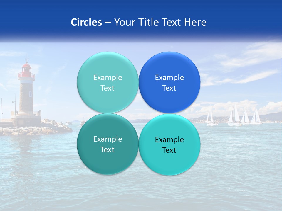 A Lighthouse With Sailboats In The Water On A Sunny Day PowerPoint Template
