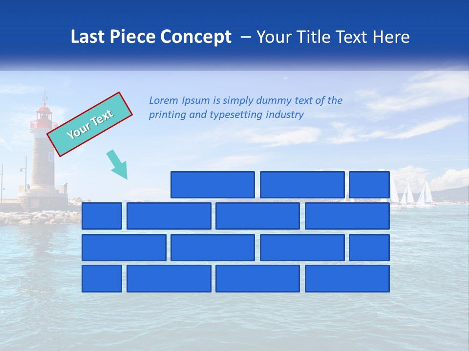 A Lighthouse With Sailboats In The Water On A Sunny Day PowerPoint Template