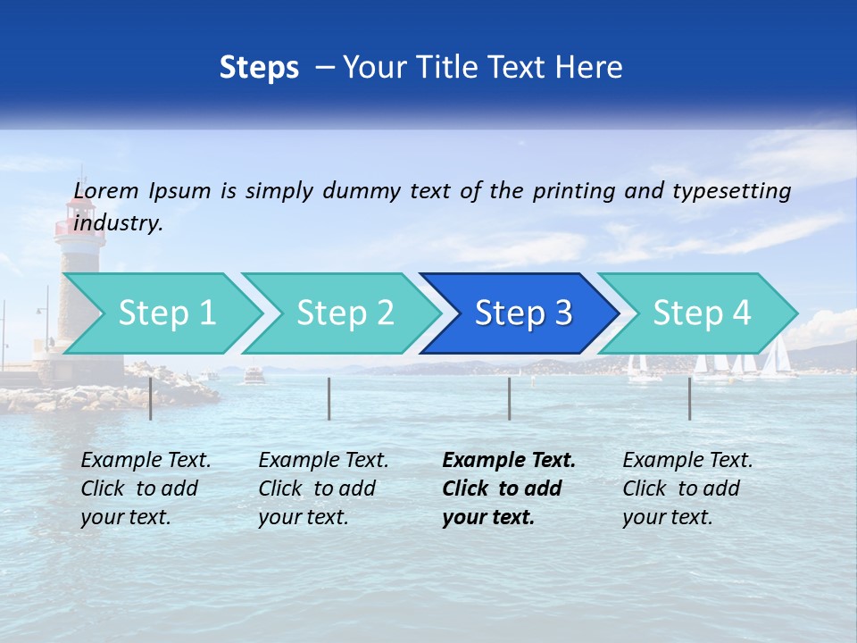 A Lighthouse With Sailboats In The Water On A Sunny Day PowerPoint Template