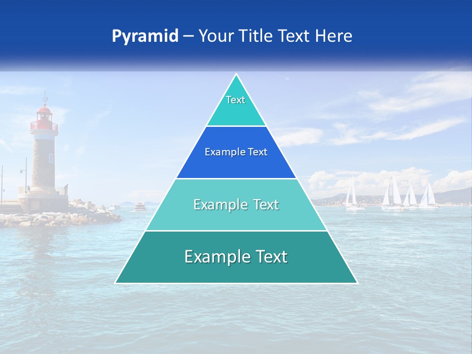 A Lighthouse With Sailboats In The Water On A Sunny Day PowerPoint Template
