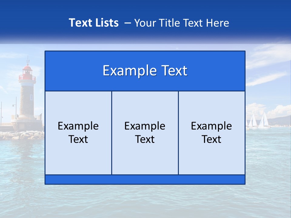 A Lighthouse With Sailboats In The Water On A Sunny Day PowerPoint Template