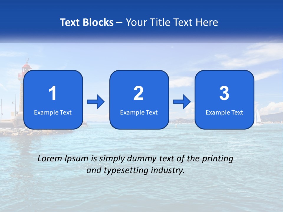 A Lighthouse With Sailboats In The Water On A Sunny Day PowerPoint Template