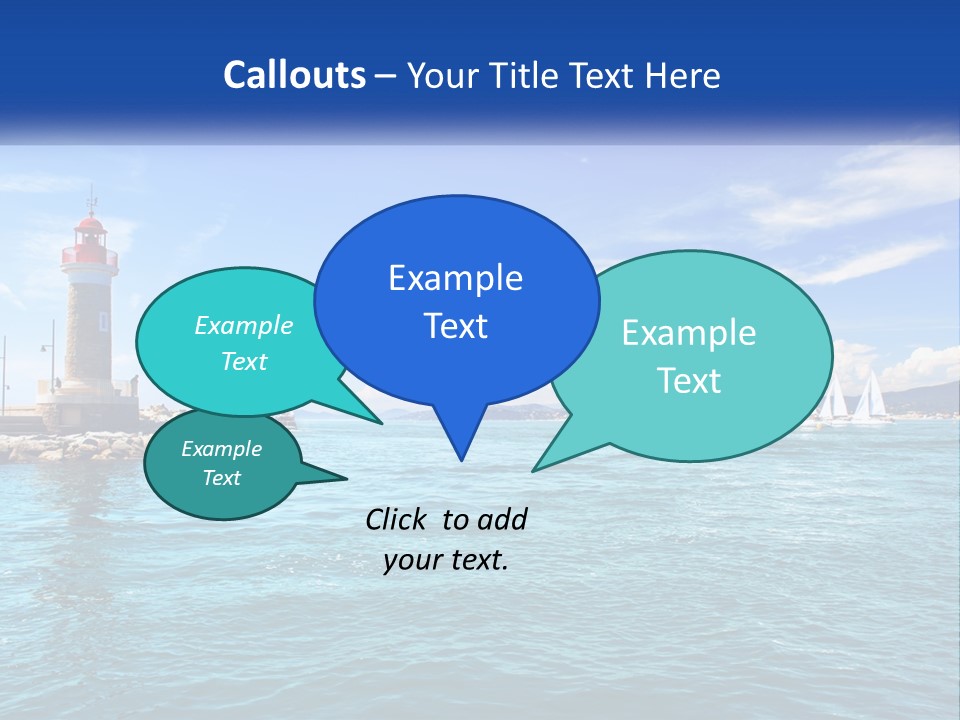 A Lighthouse With Sailboats In The Water On A Sunny Day PowerPoint Template