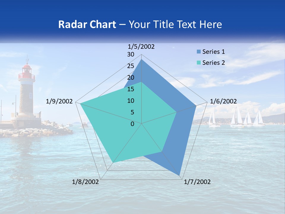 A Lighthouse With Sailboats In The Water On A Sunny Day PowerPoint Template