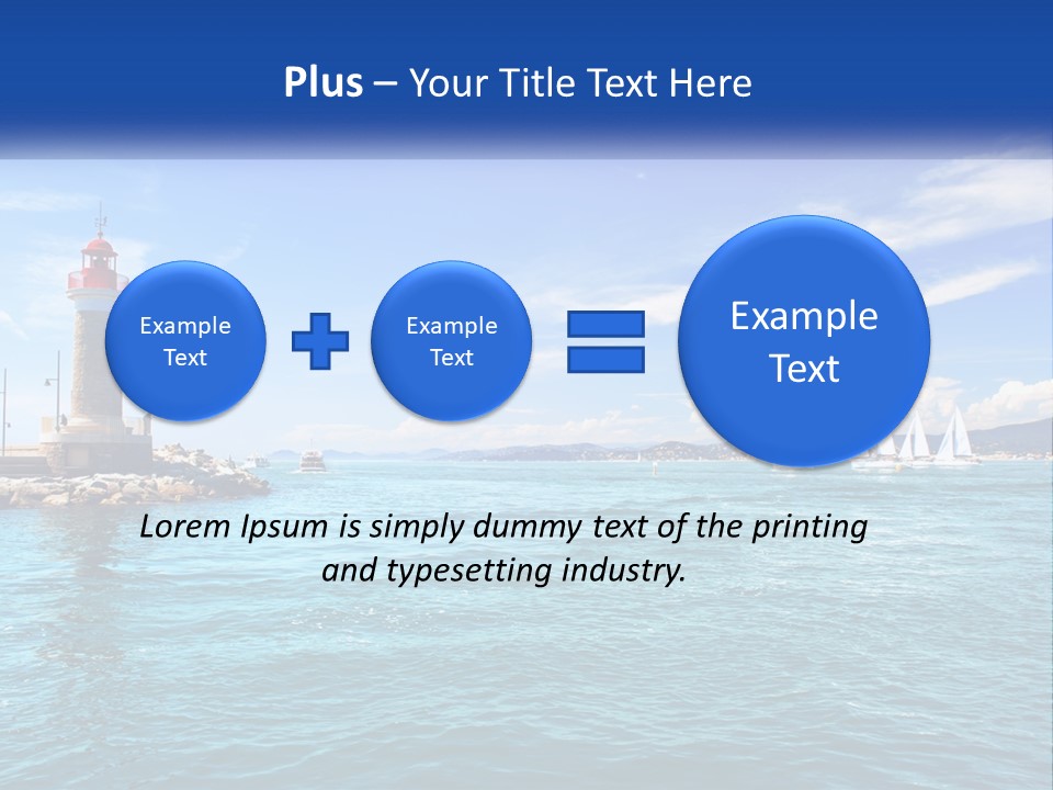 A Lighthouse With Sailboats In The Water On A Sunny Day PowerPoint Template