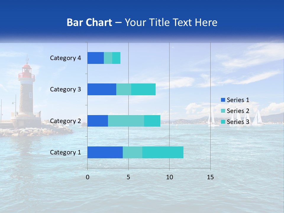 A Lighthouse With Sailboats In The Water On A Sunny Day PowerPoint Template
