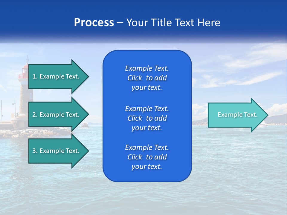 A Lighthouse With Sailboats In The Water On A Sunny Day PowerPoint Template