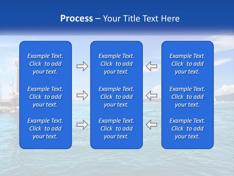 A Lighthouse With Sailboats In The Water On A Sunny Day PowerPoint Template