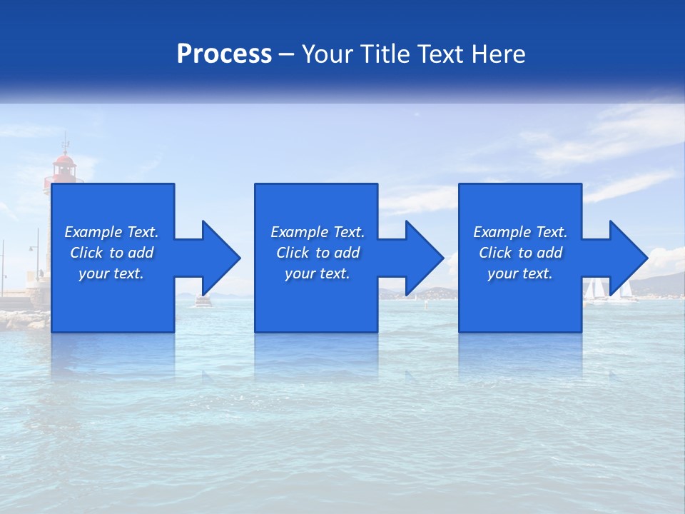 A Lighthouse With Sailboats In The Water On A Sunny Day PowerPoint Template