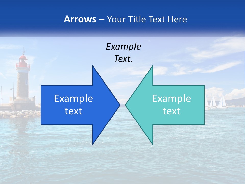 A Lighthouse With Sailboats In The Water On A Sunny Day PowerPoint Template