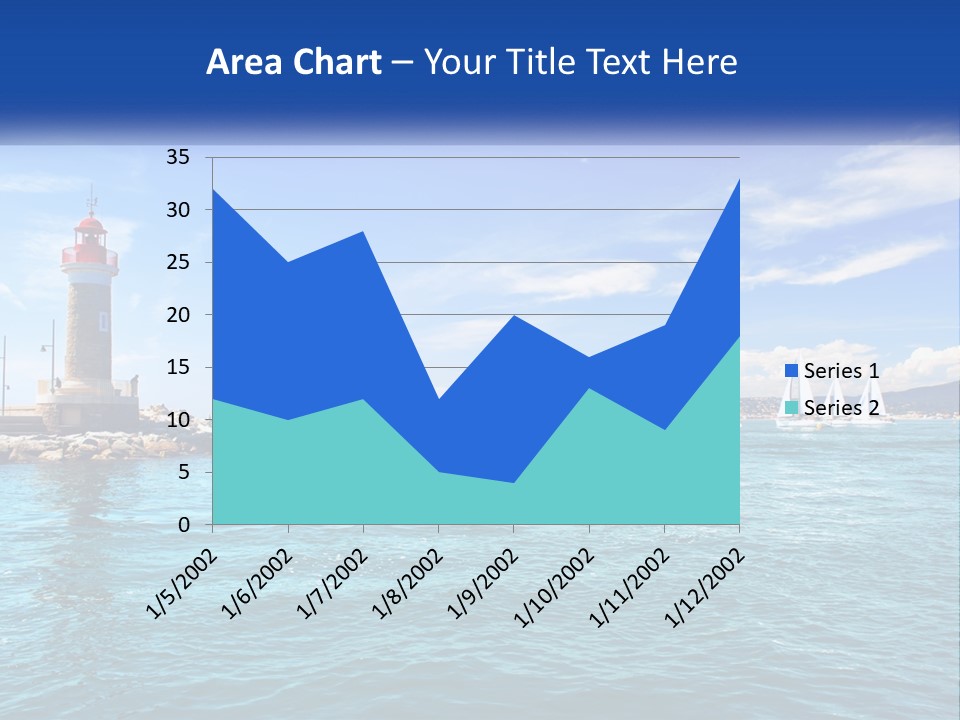 A Lighthouse With Sailboats In The Water On A Sunny Day PowerPoint Template