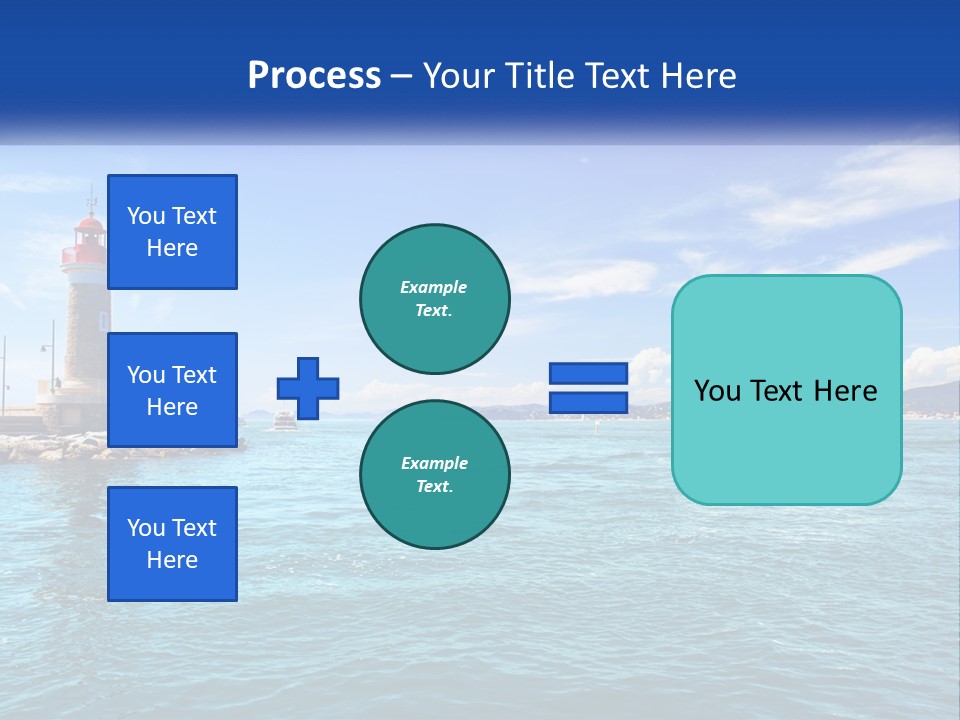A Lighthouse With Sailboats In The Water On A Sunny Day PowerPoint Template