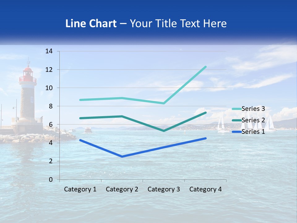 A Lighthouse With Sailboats In The Water On A Sunny Day PowerPoint Template