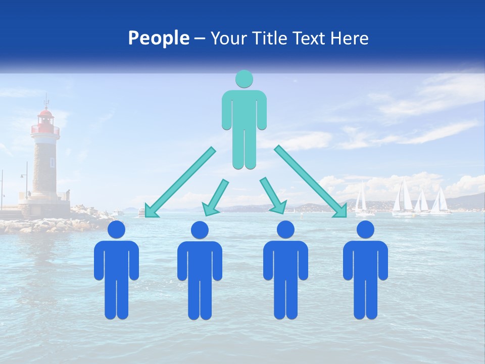 A Lighthouse With Sailboats In The Water On A Sunny Day PowerPoint Template