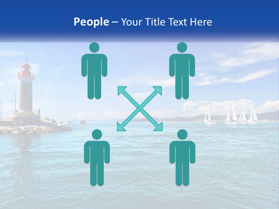 A Lighthouse With Sailboats In The Water On A Sunny Day PowerPoint Template
