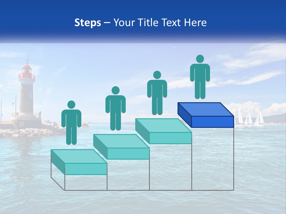 A Lighthouse With Sailboats In The Water On A Sunny Day PowerPoint Template