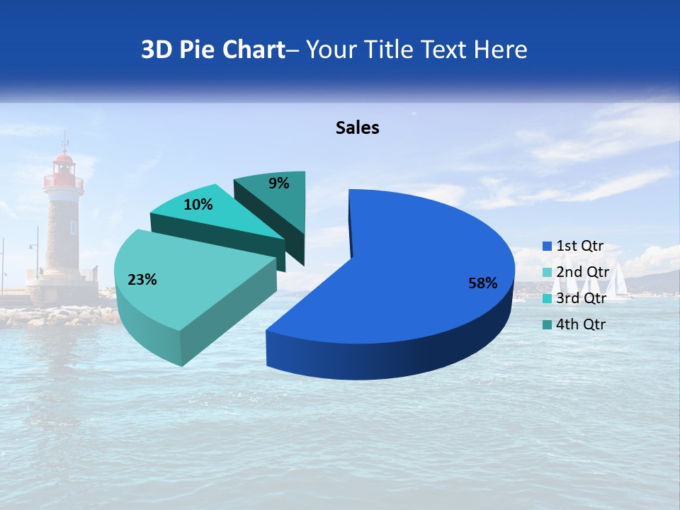 A Lighthouse With Sailboats In The Water On A Sunny Day PowerPoint Template