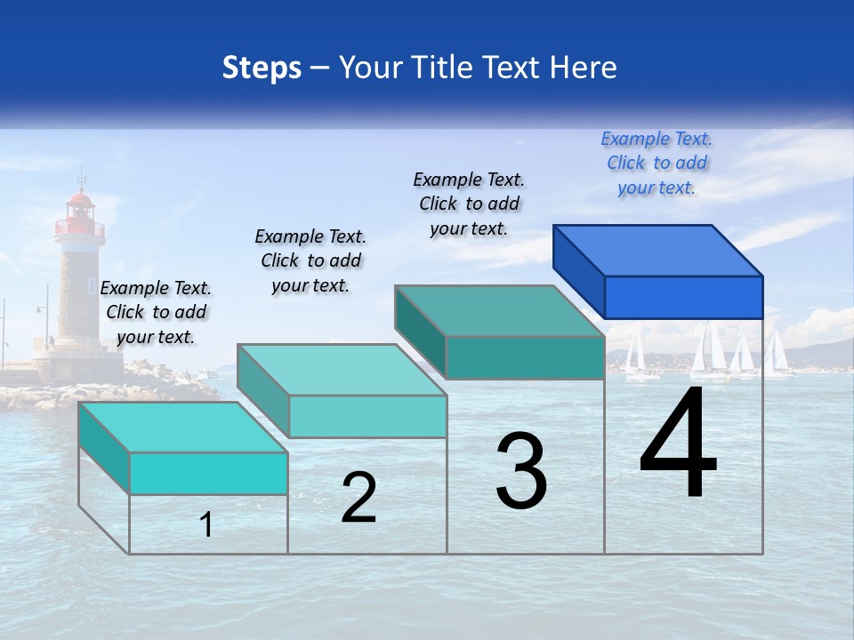 A Lighthouse With Sailboats In The Water On A Sunny Day PowerPoint Template