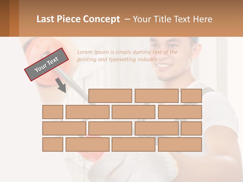 A Man Is Painting A Wall With A Roller PowerPoint Template