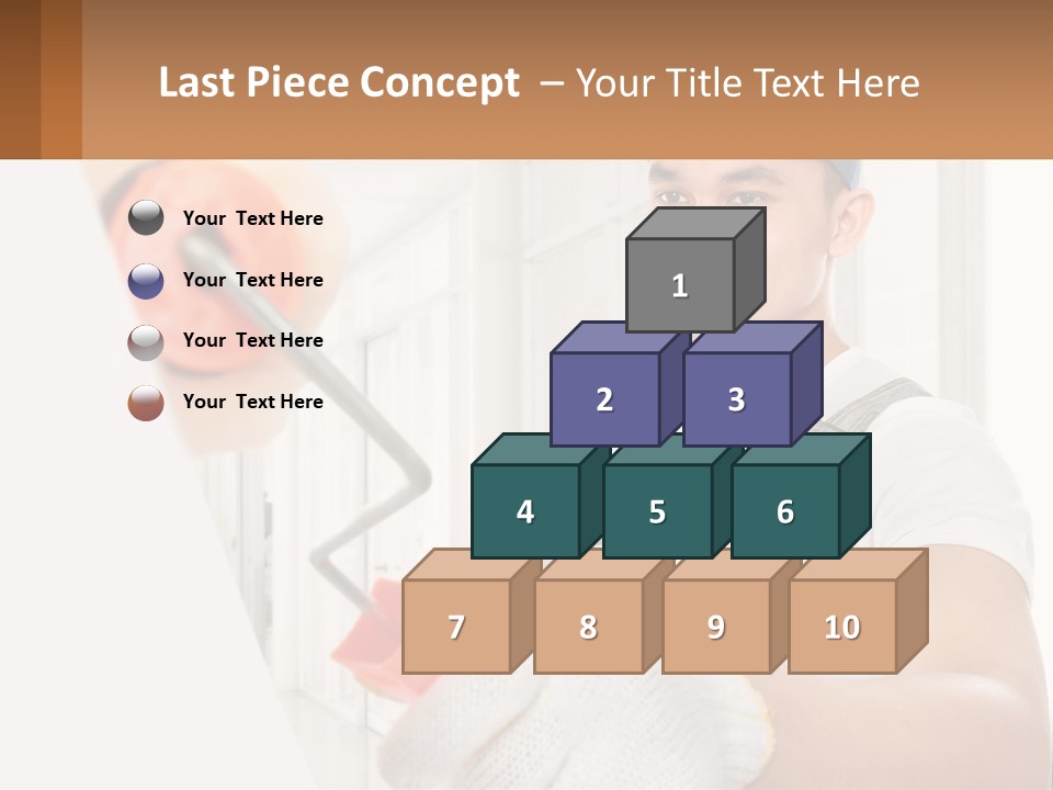A Man Is Painting A Wall With A Roller PowerPoint Template