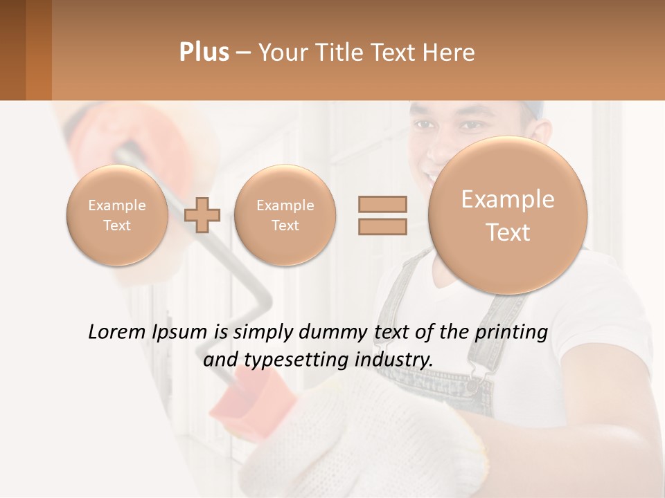 A Man Is Painting A Wall With A Roller PowerPoint Template