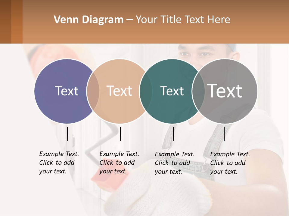 A Man Is Painting A Wall With A Roller PowerPoint Template