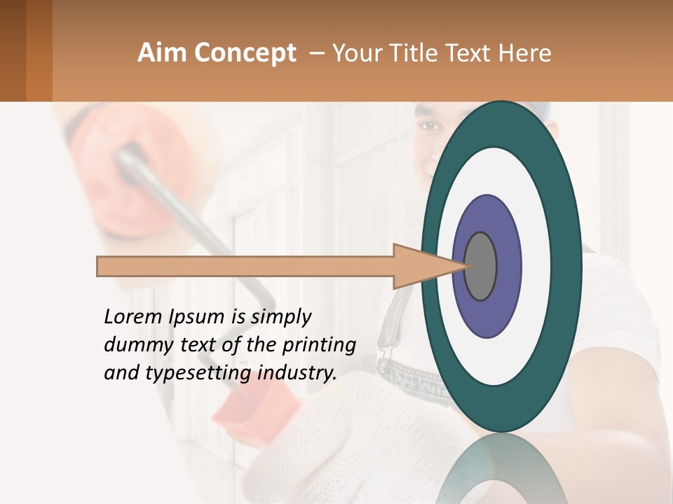 A Man Is Painting A Wall With A Roller PowerPoint Template