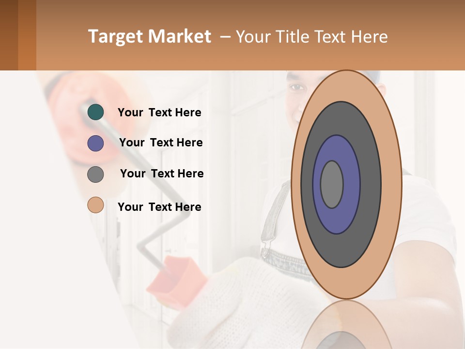 A Man Is Painting A Wall With A Roller PowerPoint Template