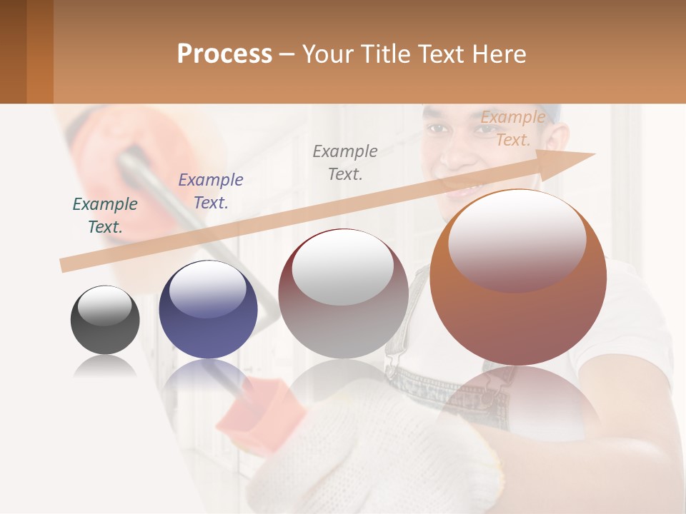A Man Is Painting A Wall With A Roller PowerPoint Template