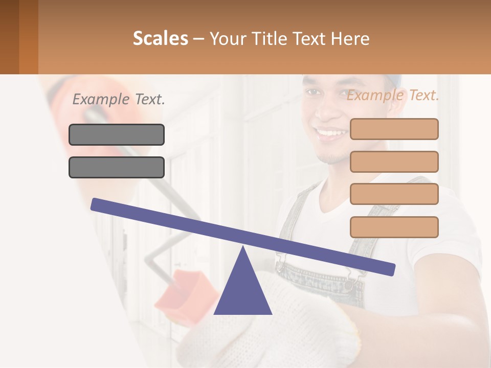 A Man Is Painting A Wall With A Roller PowerPoint Template