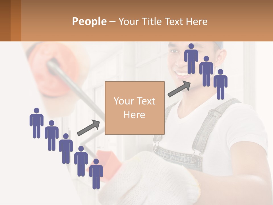 A Man Is Painting A Wall With A Roller PowerPoint Template